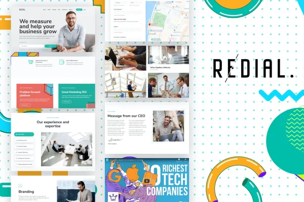 Redial corporate and business Elementor template kit preview