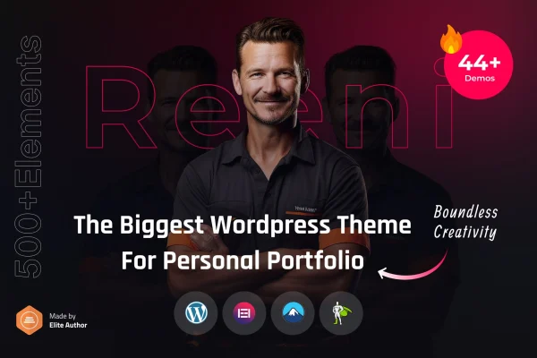 Reeni personal portfolio and resume WordPress theme preview