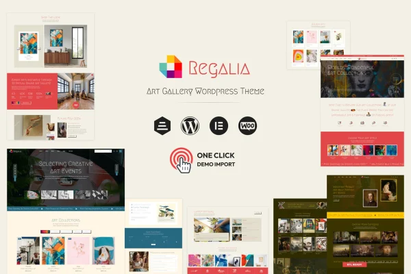Regalia artist portfolio and art gallery WordPress theme preview