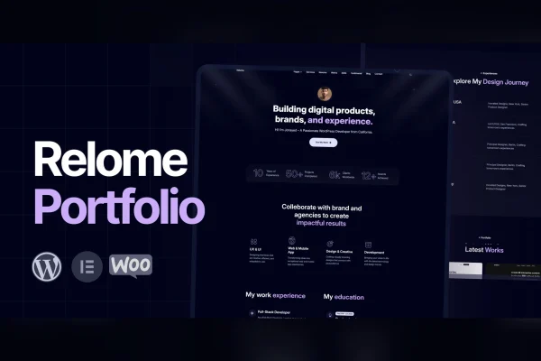 Relome personal portfolio WordPress theme preview