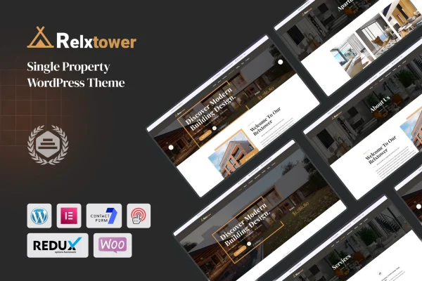 Relxtower single property Elementor WordPress theme preview