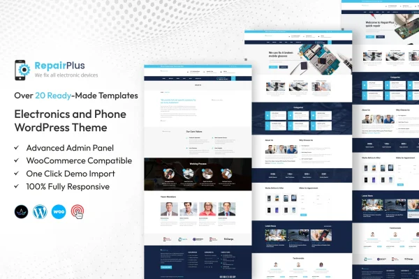 Repair Plus electronics and phone repair WordPress theme preview
