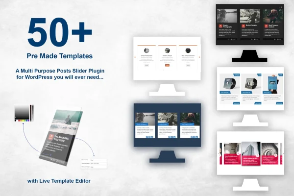 Responsive Posts Carousel Pro plugin banner showing post carousel layouts