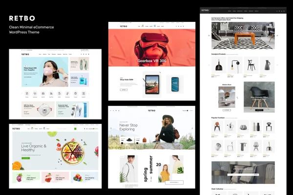 Retbo minimal WooCommerce WordPress theme preview