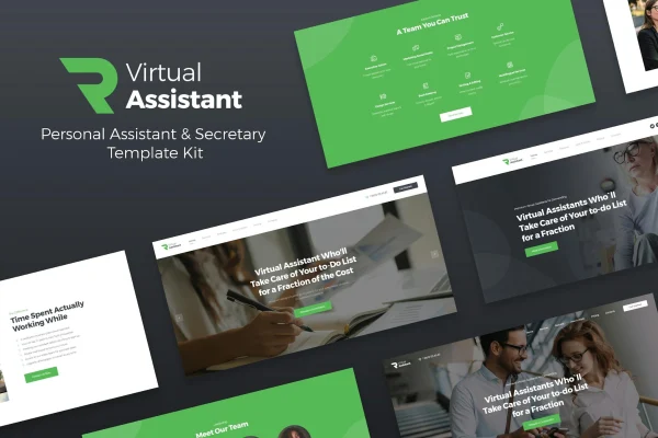 Revirta virtual assistant business Elementor template kit cover image
