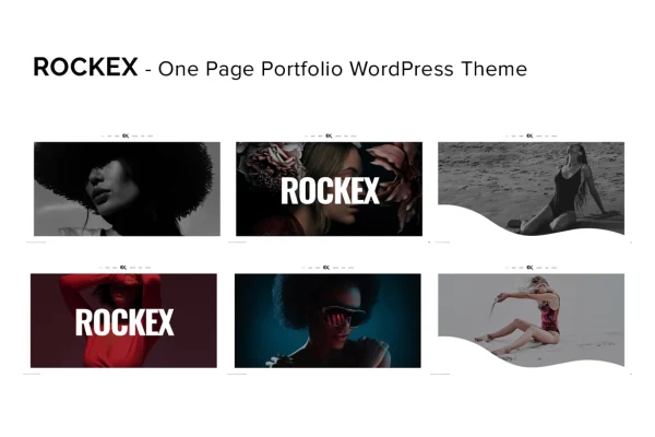 Rockex one page portfolio WordPress theme preview