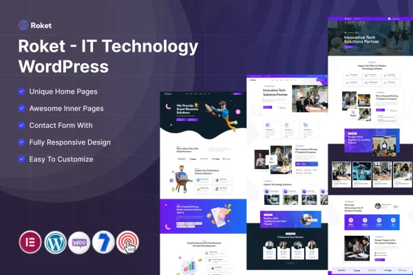 Roket IT technology WordPress theme preview