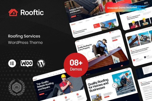 Rooftic roofing services WordPress theme preview