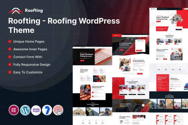 Roofting roofing and construction WordPress theme preview