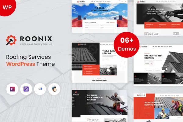 Roonix roofing services WordPress theme preview
