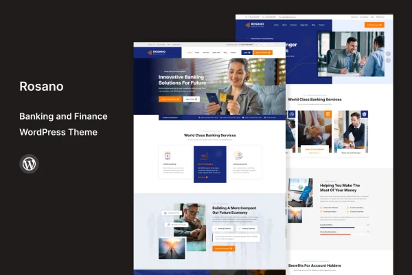 Rosano banking and finance WordPress theme preview