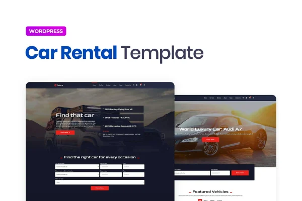 Rotors car rental Elementor template kit preview