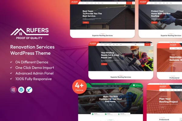 Rufers renovation services WordPress theme preview