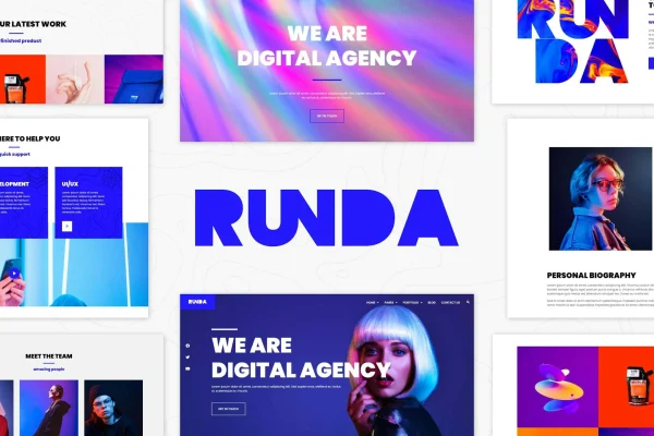 Runda creative agency Elementor template kit preview