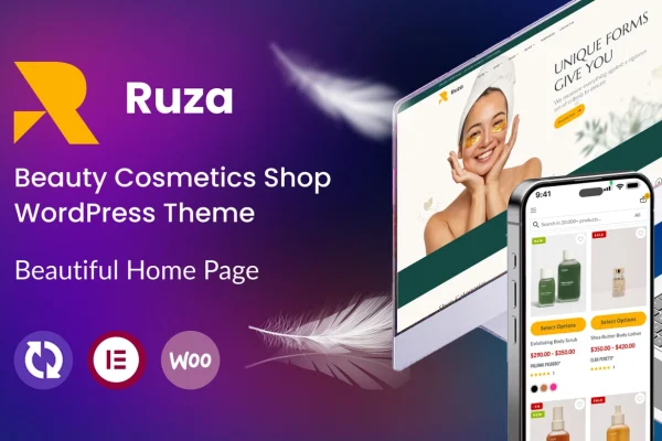 Ruza beauty and cosmetics shop WordPress theme preview