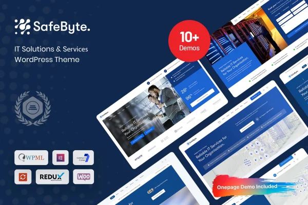 Safebyte technology and IT solutions WordPress theme preview