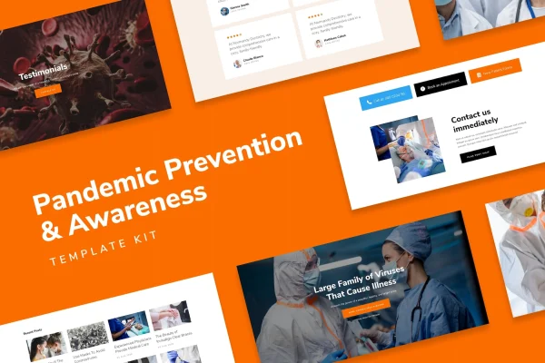 SafetyKit pandemic prevention and awareness Elementor template kit preview
