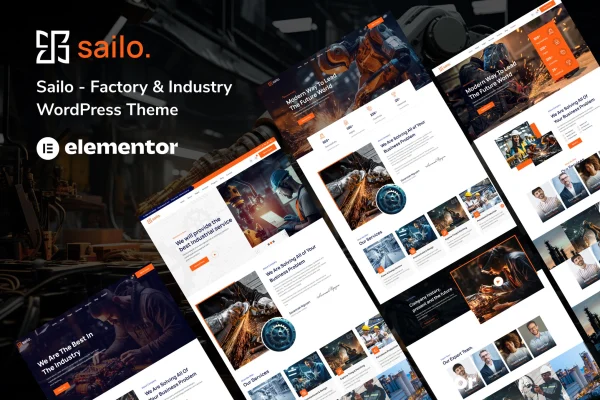 Sailo factory and industry WordPress theme preview