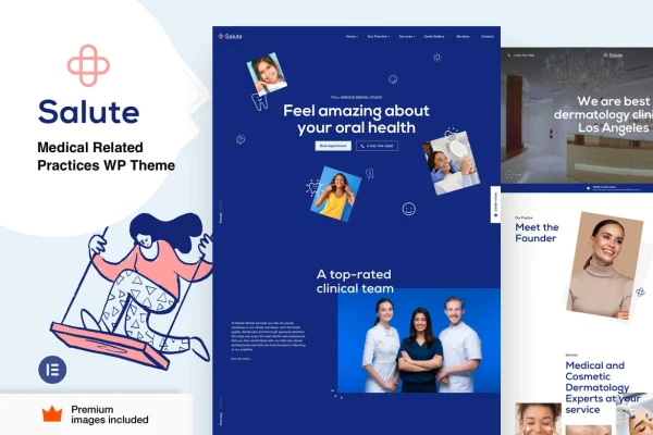 Salute medical and dental clinic WordPress theme preview