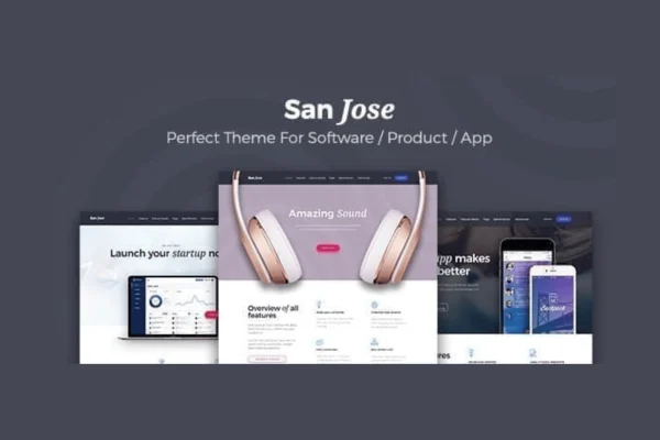 SanJose landing page WordPress theme preview
