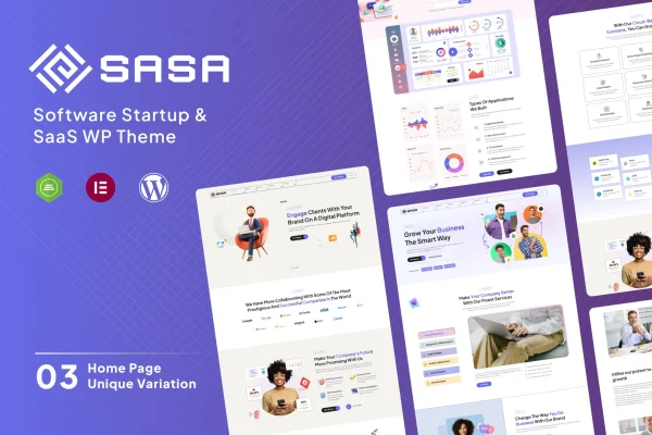 SaSa startup and SaaS WordPress theme preview