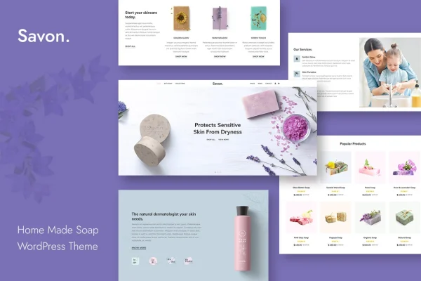 Savon handmade and organic shop WordPress theme preview