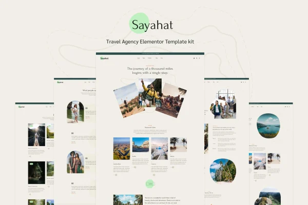 Sayahat travel agency Elementor template kit preview