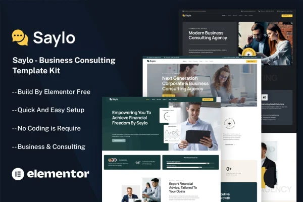 Saylo business consulting Elementor template kit cover image