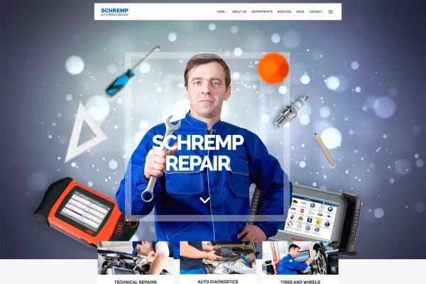 Schremp mechanical WordPress theme preview for auto repair and garage websites