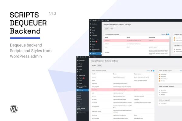 Scripts Dequeuer Backend WordPress plugin banner
