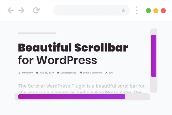 Scroller custom scrollbar plugin for WordPress banner