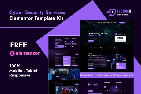 Securex cyber security services Elementor template kit cover image