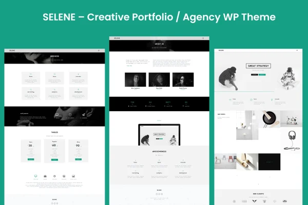 SELENE creative portfolio and agency WordPress theme preview