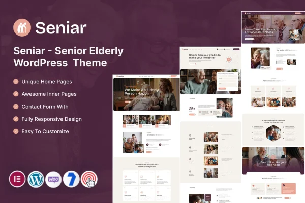 Seniar elderly care WordPress theme preview