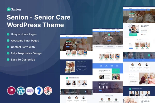 Senion senior care WordPress theme preview