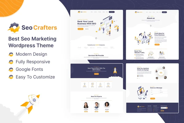 SEO Crafters marketing agency WordPress theme preview