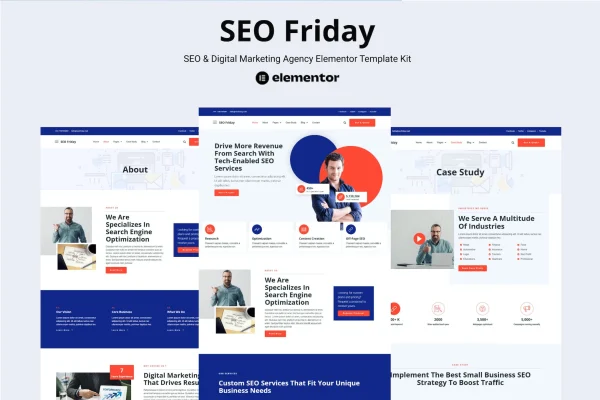SEO Friday Elementor Pro template kit preview for SEO and digital marketing agencies