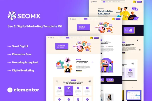 SeoMx SEO and digital marketing Elementor template kit preview