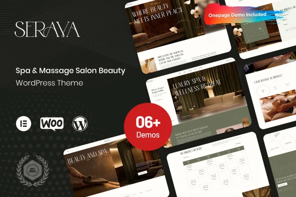 Serava spa and massage salon WordPress theme preview