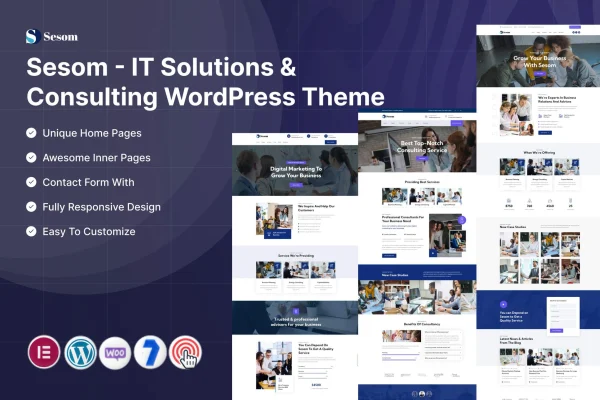 Sesom IT solutions and consulting WordPress theme preview