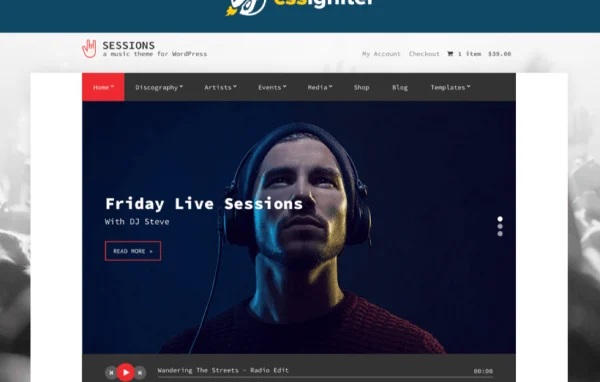 Sessions WordPress theme for musicians and bands cover image