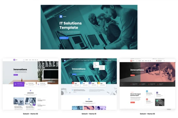 Setech WordPress theme preview for IT and tech agency websites