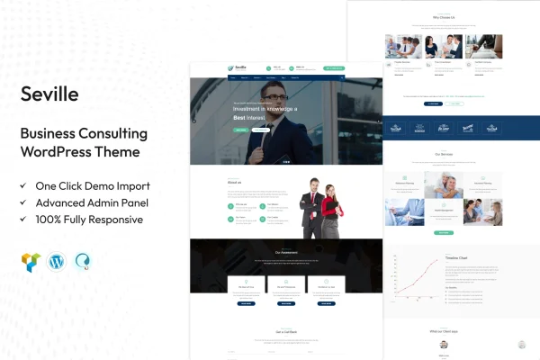 Seville business consulting WordPress theme preview