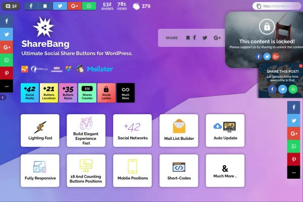 ShareBang social share buttons plugin banner