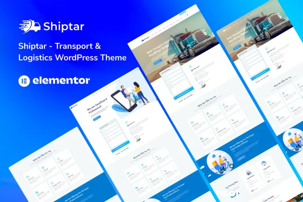 Shiptar transport and logistics WordPress theme preview