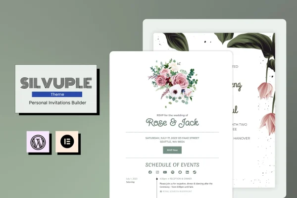 Silvuple online invitation maker WordPress theme preview