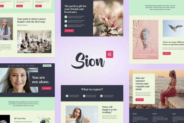 Sion Psychic Medium Elementor template kit cover image