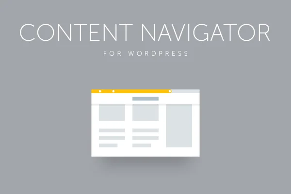 Site Content Navigator for WordPress plugin banner with progress bar and section menu