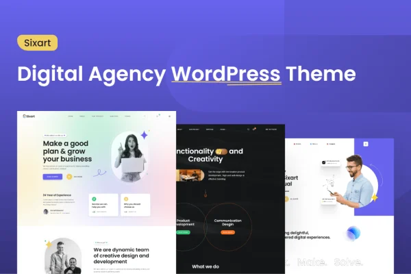 Sixart Theme digital agency WordPress theme preview