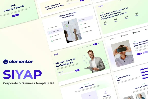 Siyap corporate and business Elementor template kit preview
